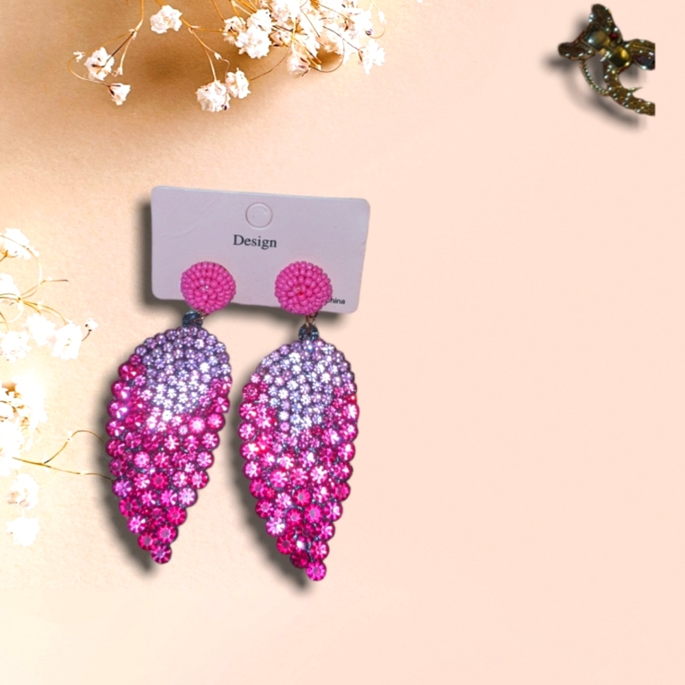 NWT Leather glitter earrings